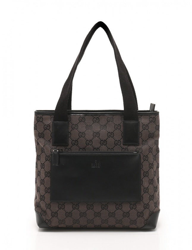 グッチ GUCCI トートバッグ GGキャンバス ダークブラウン 黒 019 0402  