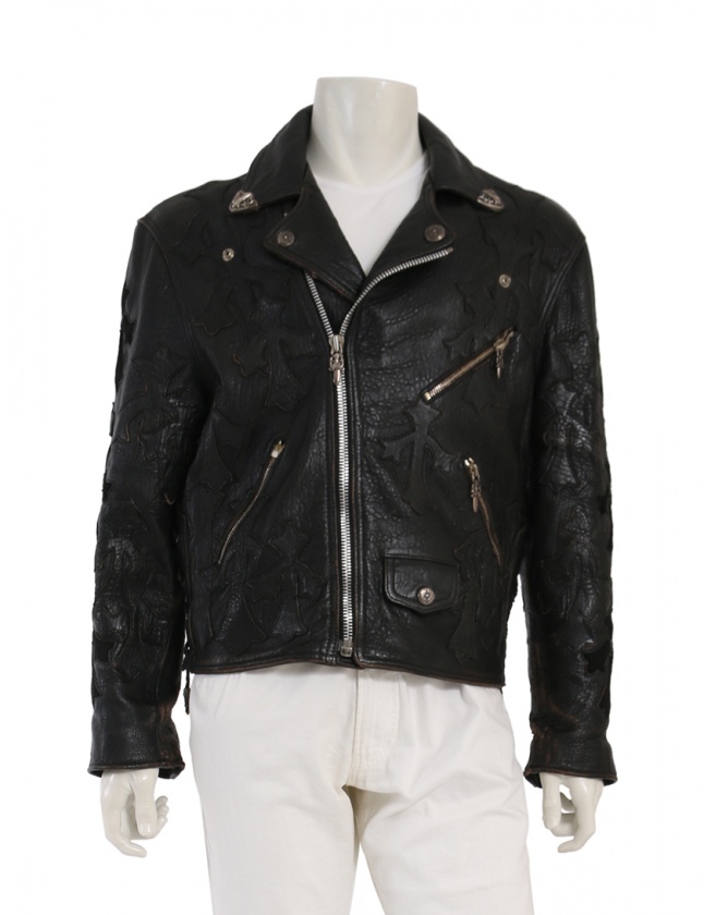 クロムハーツ CHROME HEARTS ライダースジャケット 黒 M アウター 