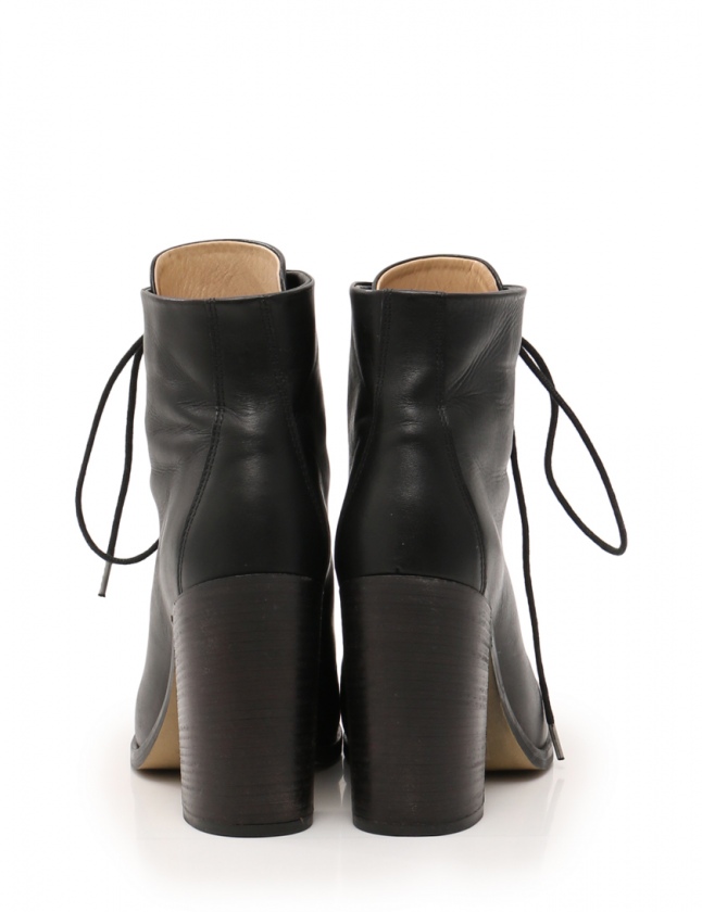 ディーゼル DIESEL ブーツ レースアップ 黒 38 シューズ 24.5cm レザー 