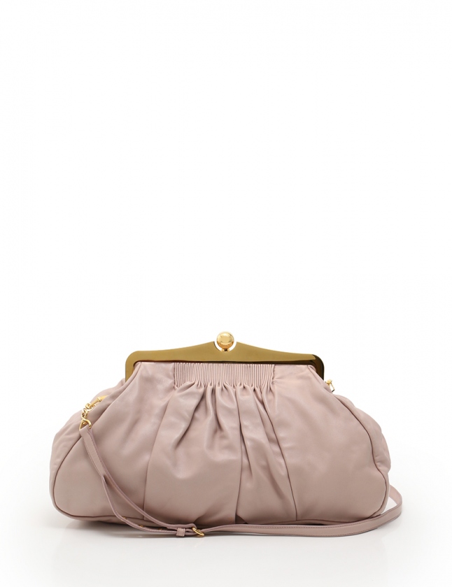 ミュウミュウ miumiu ショルダーバッグ ギャザー ピンク RP0329 レザー  
