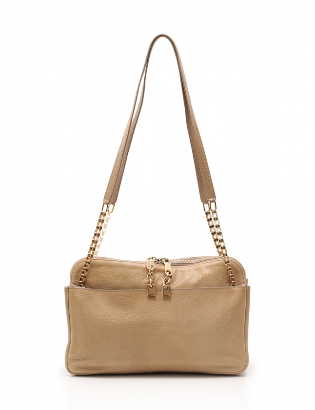 クロエ CHLOE ショルダーバッグ チェーン キャメル レザー LUCY 