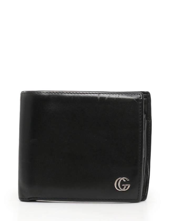 グッチ GUCCI 二つ折り財布 黒 小物 レザー 92759 メンズ 114