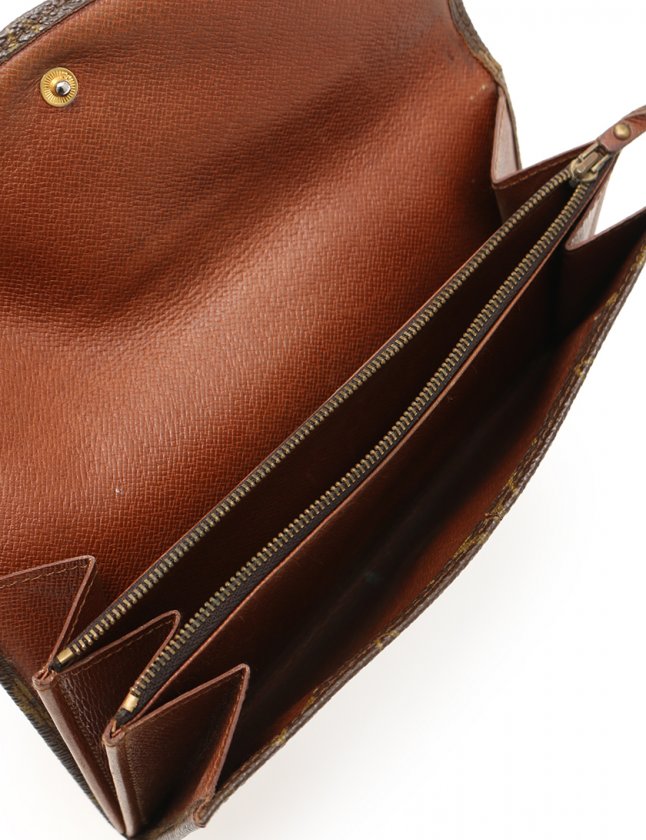 ルイヴィトン LOUIS VUITTON 長財布 モノグラム 茶 小物 PVC No