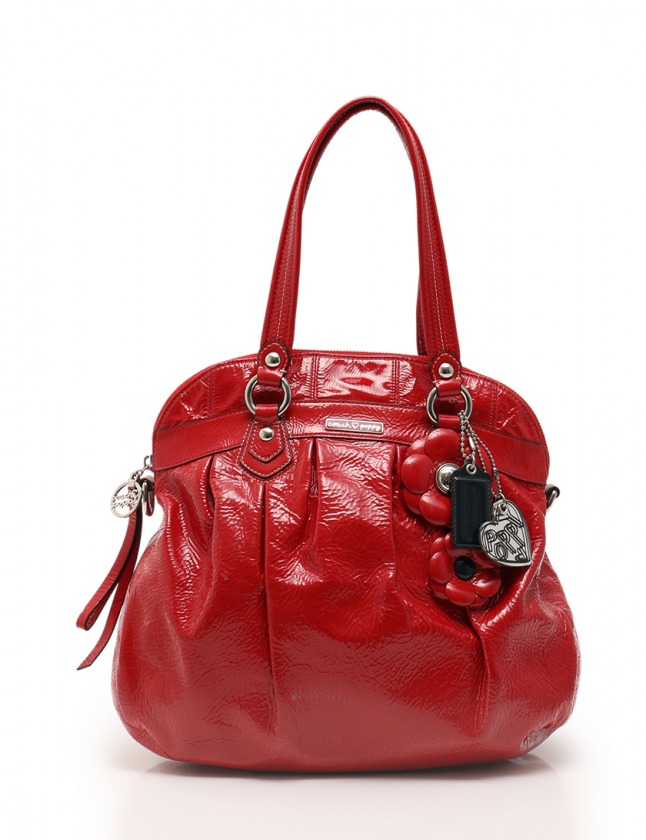 コーチ COACH ショルダーバッグ ポピー 赤 16491 エナメルレザー 2WAY  
