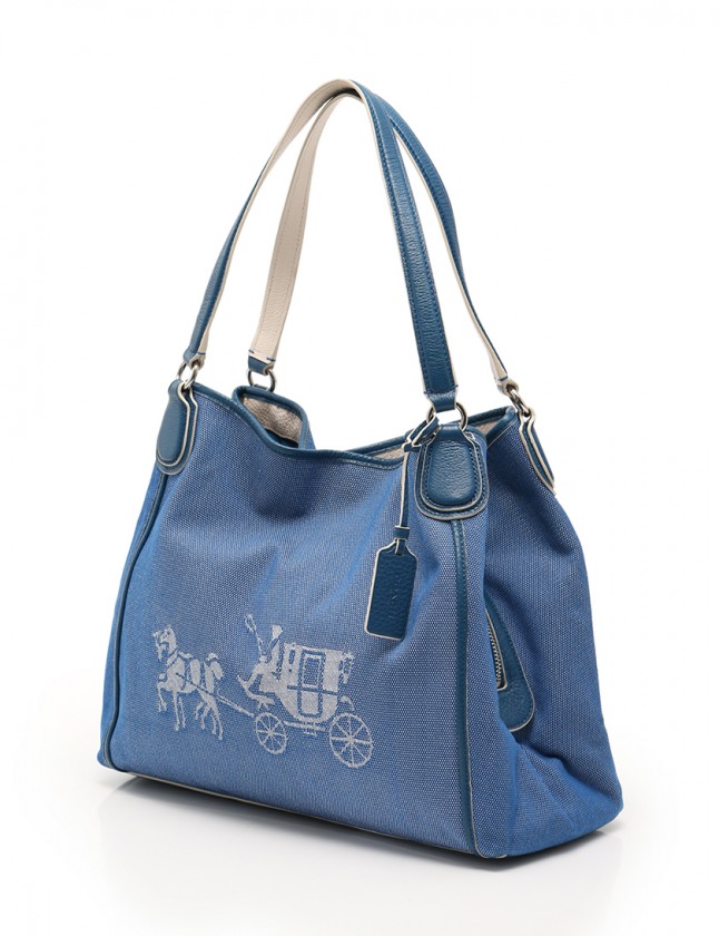 コーチ COACH ショルダーバッグ ホース アンド キャリッジ イーディ 青 