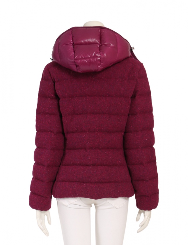 モンクレール MONCLER ダウンジャケット ツイード 紫 1 アウター ワン 