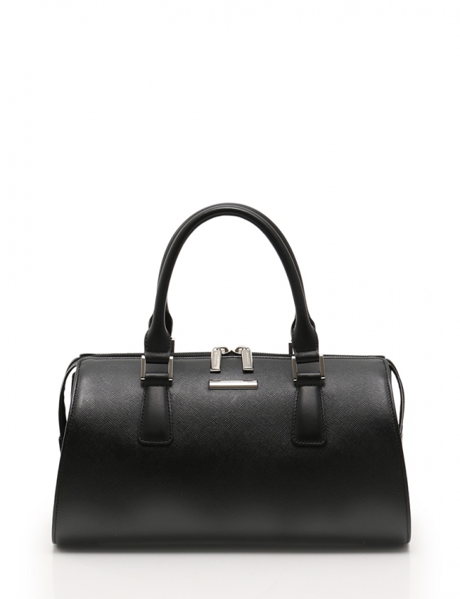 Burberry バーバリー レザー ハンドバッグ 黒 フォーマル 三層式