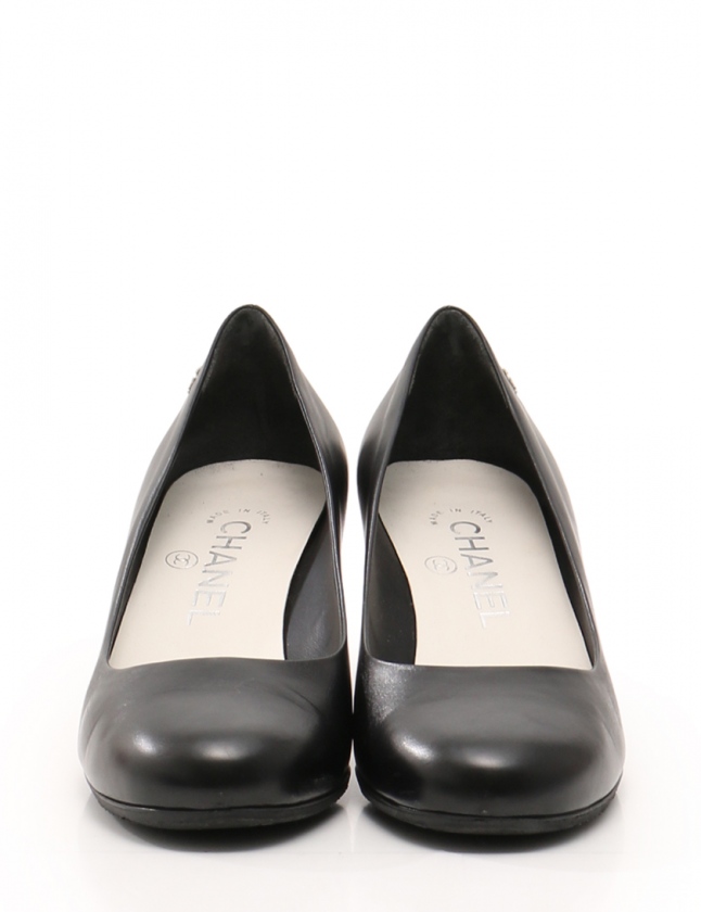 シャネル CHANEL パンプス ヒール ココマーク 黒 35 1/2 C