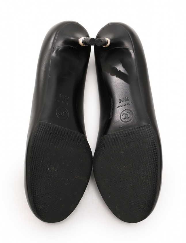 シャネル CHANEL パンプス ヒール ココマーク 黒 35 1/2 C