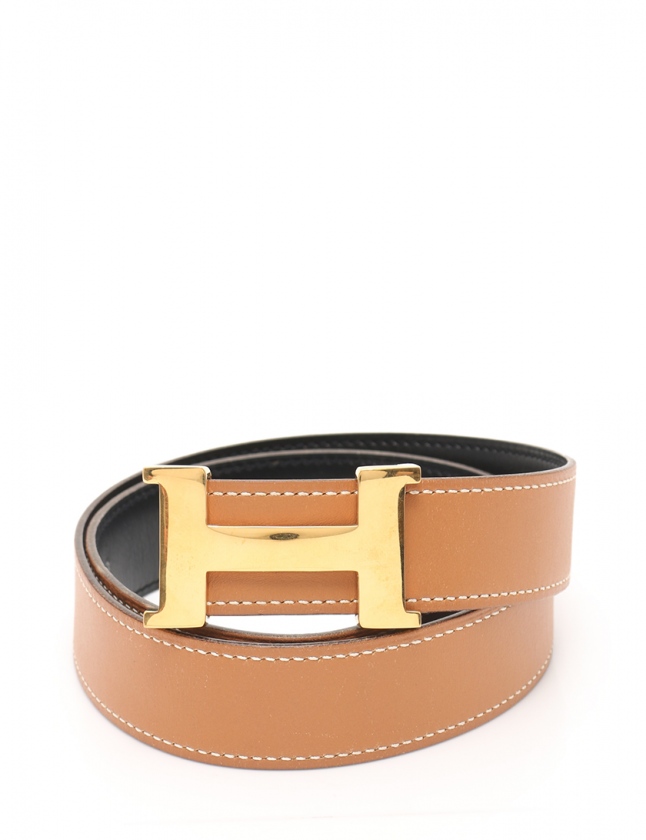 エルメス HERMES ベルト コンスタンス Hベルト 革ベルト ゴールド 茶 