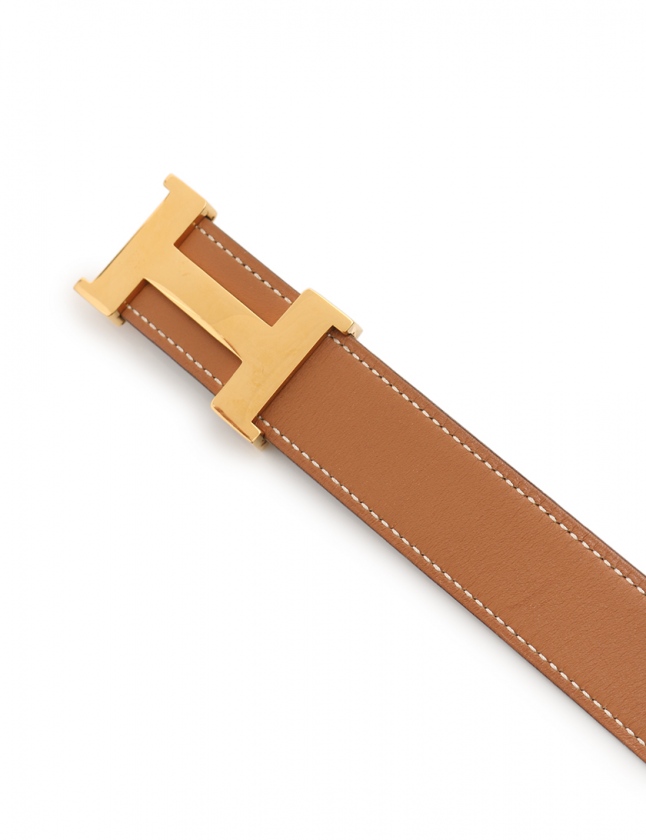 エルメス HERMES ベルト コンスタンス Hベルト 革ベルト ゴールド 茶 