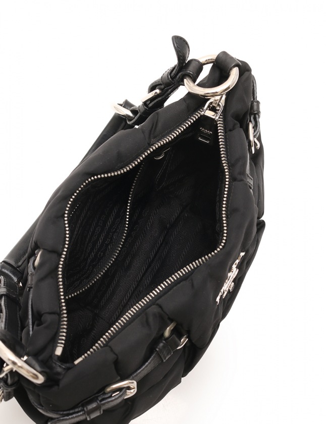プラダ PRADA ショルダーバッグ 黒 BR3815 ナイロン レザー レディース 