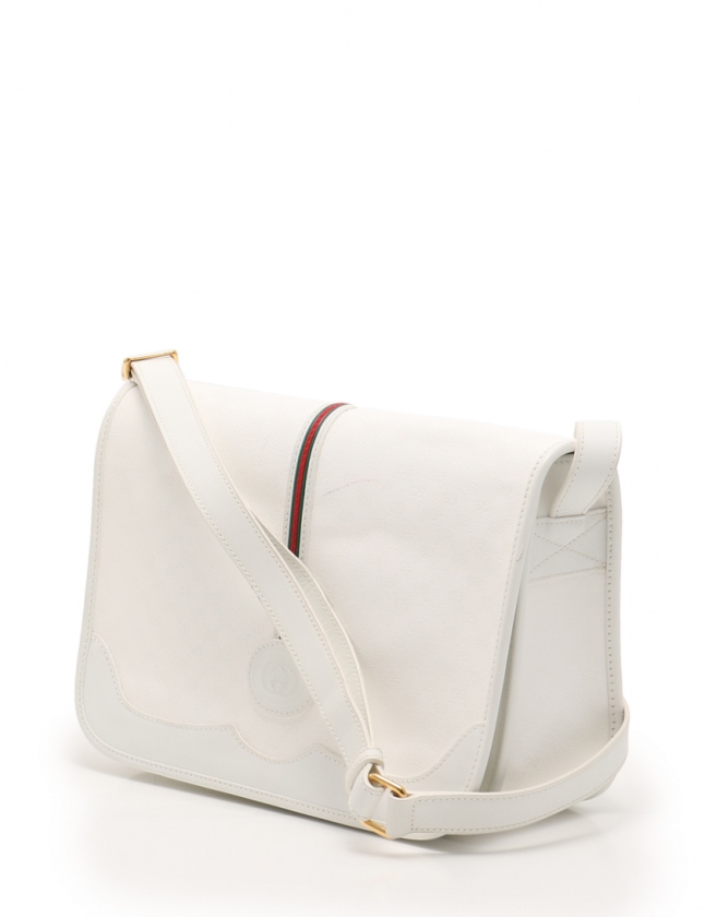 GUCCI マイクロGG ショルダーバッグPVC レザーオールドグッチ白