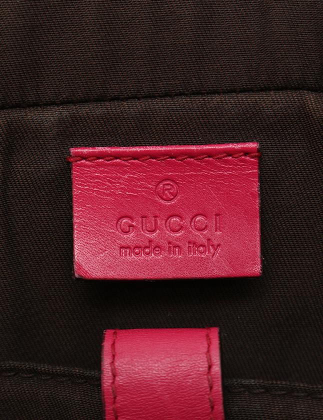 GUCCI ピンク ロゴ入り ビジネスバッグ