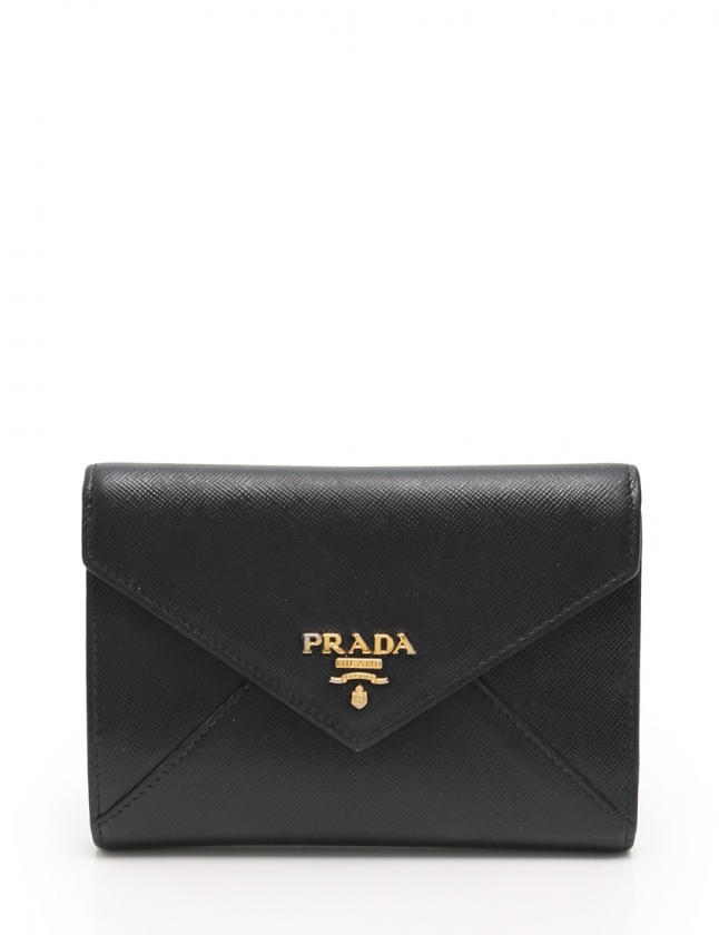 【美品】プラダ 三つ折財布 コンパクト財布 サフィアーノレザー 小銭入れ 黒 楽天市場】PRADA プラダ 小銭入れ付き3つ折り財布三角ロゴ