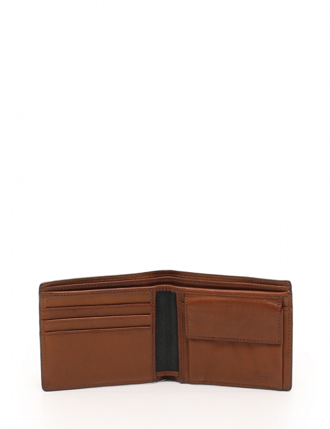 新品　COACH　コーチ 財布 折り財布　２つ折り財布 キャメル コーチ COACH 二つ折り財布 キャメル 小物 レザー メンズ 114