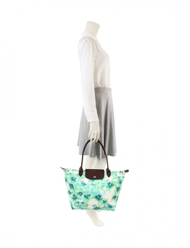 ロンシャン LONGCHAMP トートバッグ ル プリアージュ 花柄 アイボリー