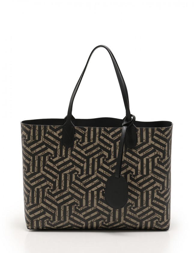 グッチ GUCCI トートバッグ GGカレイド ベージュ 黒 363568 PVC レザー 