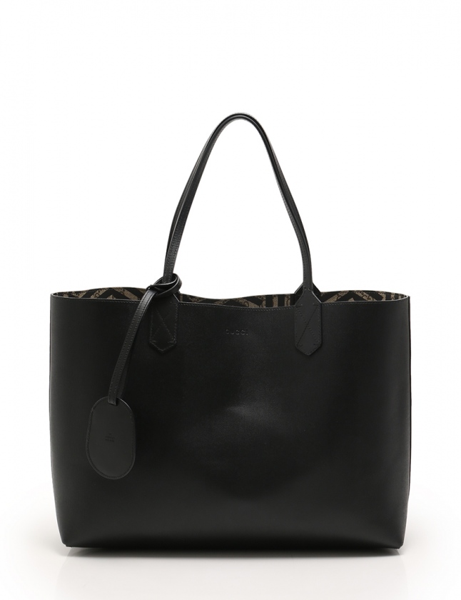グッチ GUCCI トートバッグ GGカレイド ベージュ 黒 363568 PVC レザー 