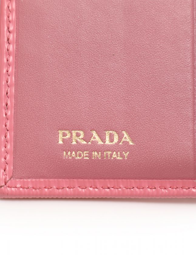 プラダ PRADA 三つ折り財布 ピンク 小物 レザー 1MH176 VITELLO MOVE レディース