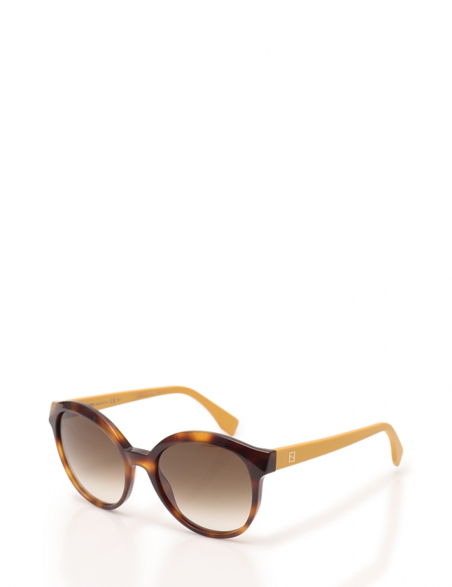 フェンディ FENDI サングラス ダークブラウン 黄 小物 べっ甲柄 FF0045  