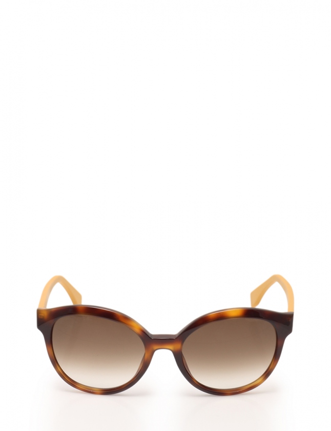 フェンディ FENDI サングラス ダークブラウン 黄 小物 べっ甲柄 FF0045  