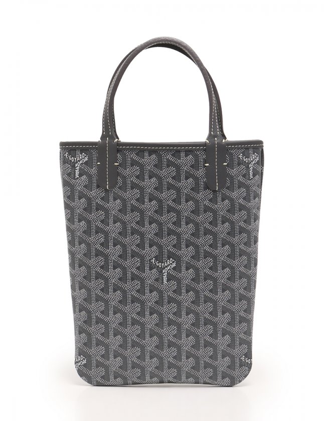 ゴヤール GOYARD ミニトートバッグ ポワティエ グレー コーティング 