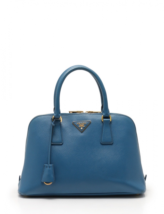 PRADA サフィアーノレザー ハンドバッグ 青 PRADA サフィアーノレザー ハンドバッグ 青