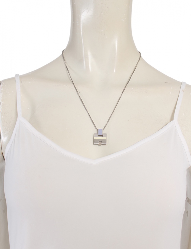 エルメス HERMES ネックレス アイリーン シルバー ライトパープル  