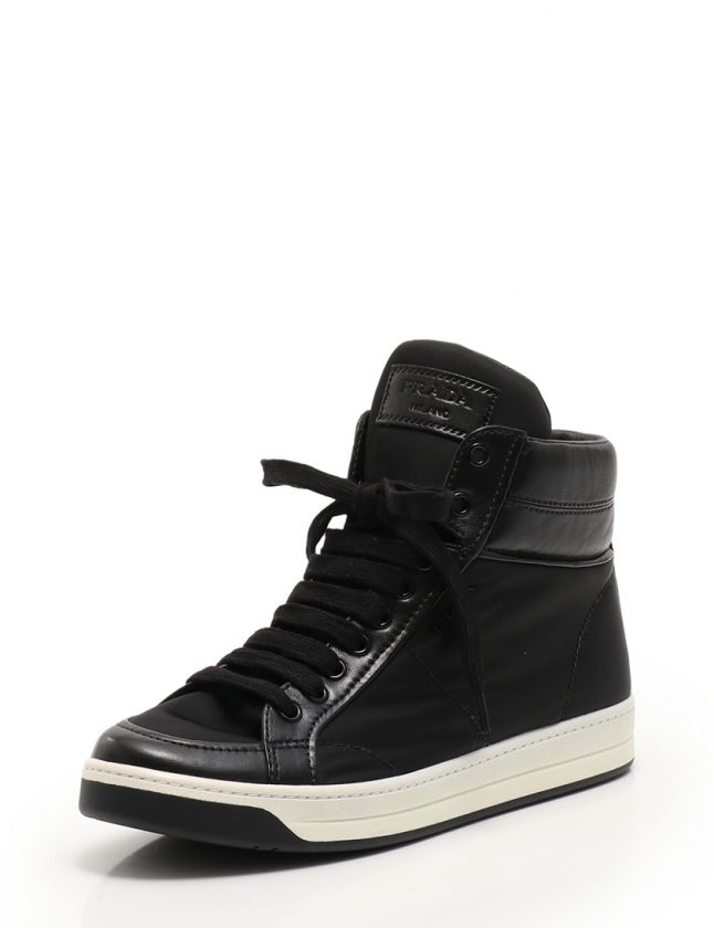 プラダスポーツ PRADA SPORT サイドジップスニーカー ハイカット 黒 