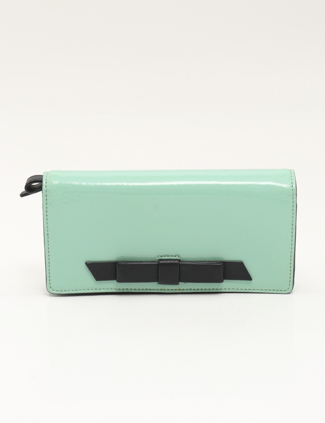 ケイトスペード KATE SPADE 二つ折り長財布 ミントグリーン 黒 小物 