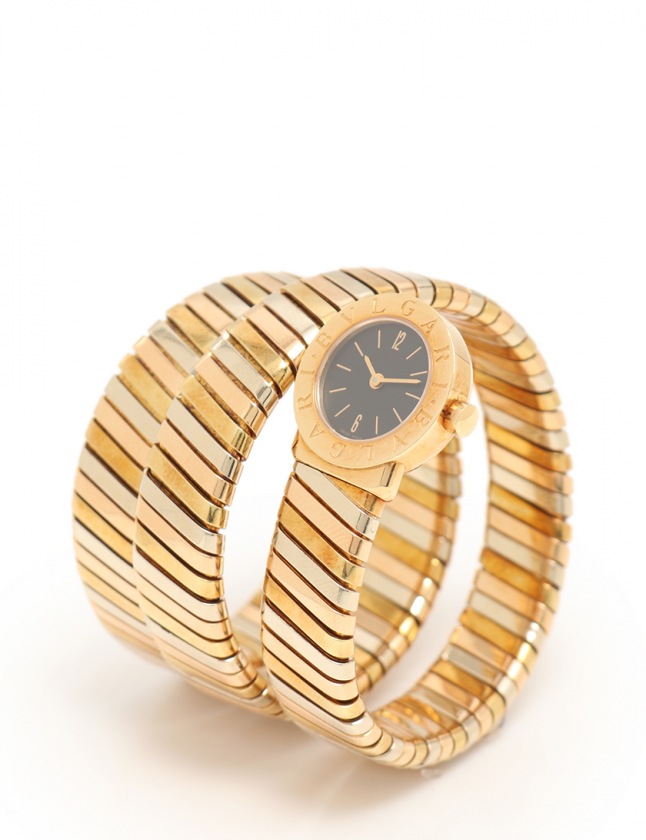 ブルガリ Bvlgari 腕時計 トゥボガス スネーク クオーツ イエローゴールド スリーカラー 19 1t K18スリーカラー 黒文字盤 レディース 114 ベクトルパーク