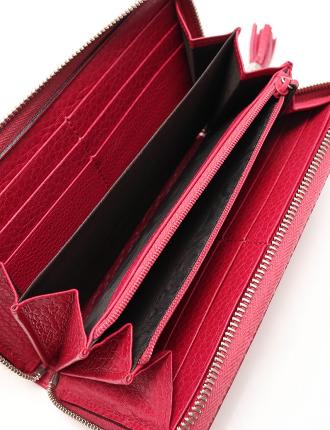 グッチ GUCCI ラウンドファスナー長財布 ボルドー 小物 レザー