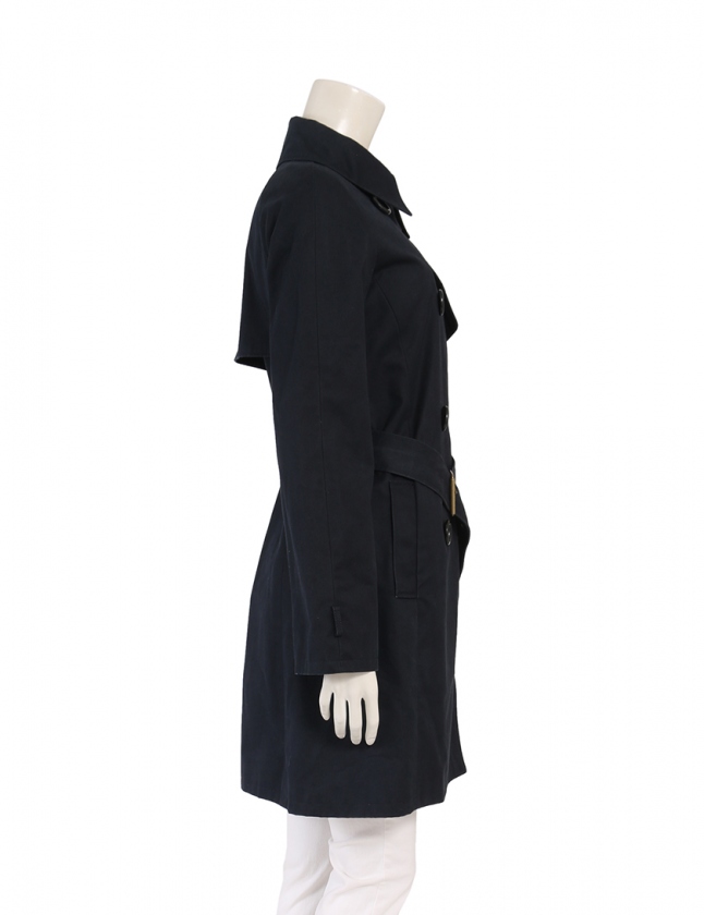 【美品】セリーヌ　トレンチコート　ドット柄　シルク100%　ネイビー　３８　M CELINE 良品 セリーヌ ヴィンテージ フランス製 カシミヤ