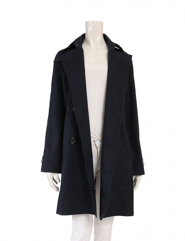 セリーヌ CELINE トレンチコート ネイビー 34 アウター 無地 S