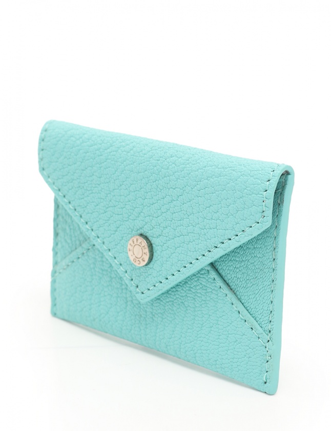 ティファニー カードケース ブルー×ホワイト TIFFANY 名刺入れ 
