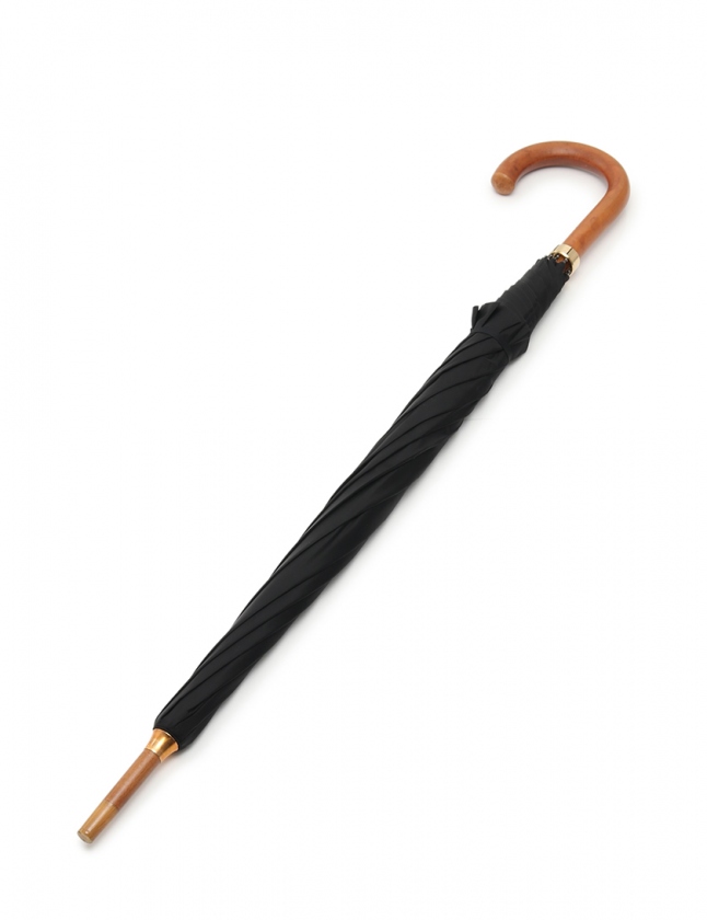 エルメス HERMES 長傘 黒 茶 小物 ウッド メンズ 114
