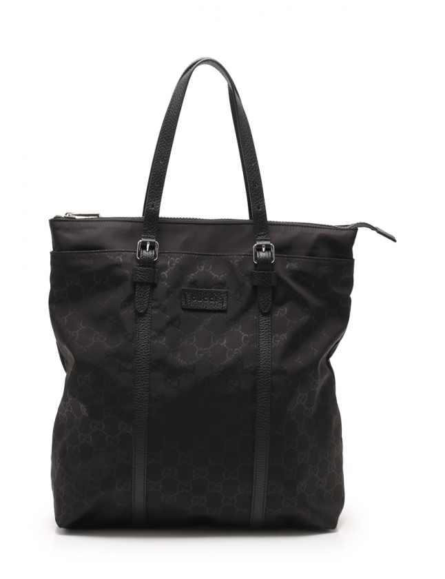 GUCCI グッチ シマ ナイロン × レザー トートバッグ 大容量 軽量