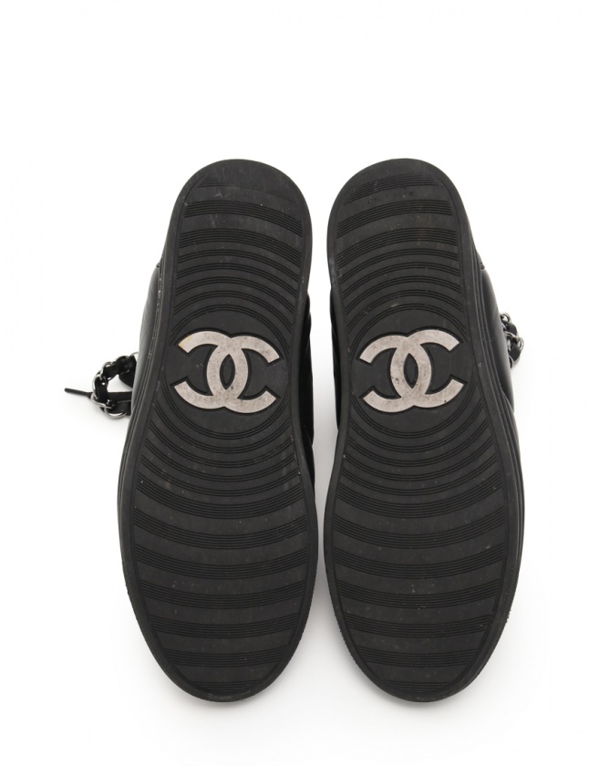 シャネル CHANEL ハイカットスニーカー ココマーク 黒 37.5