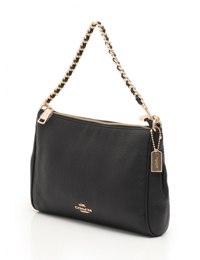 コーチ COACH チェーンハンドバッグ ショルダーバッグ 黒 ゴールド 