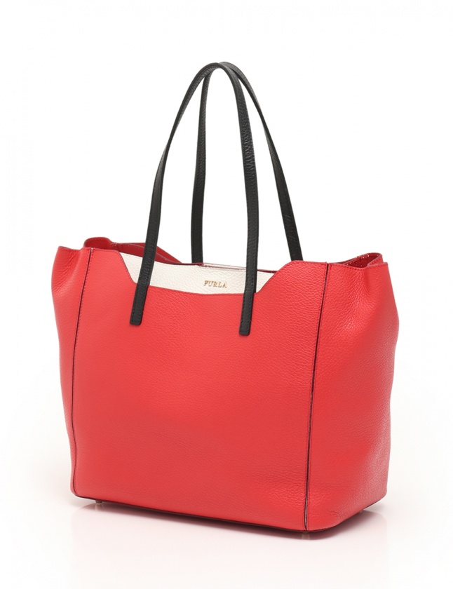 フルラ FURLA トートバッグ ファンタジア 赤 白 レザー FANTASIA