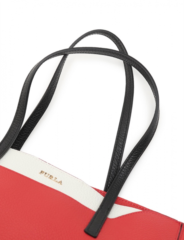 フルラ FURLA トートバッグ ファンタジア 赤 白 レザー FANTASIA