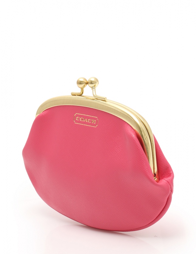 【激カワ】美品 COACH コーチ がま口 ミニ財布 ピンク ケース コーチ COACH コインケース 小銭入れ ピンク 小物 レザー F69920