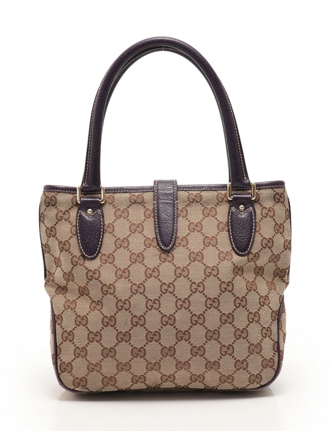 グッチ GUCCI トートバッグ ジャッキー GGキャンバス ベージュ 紫  