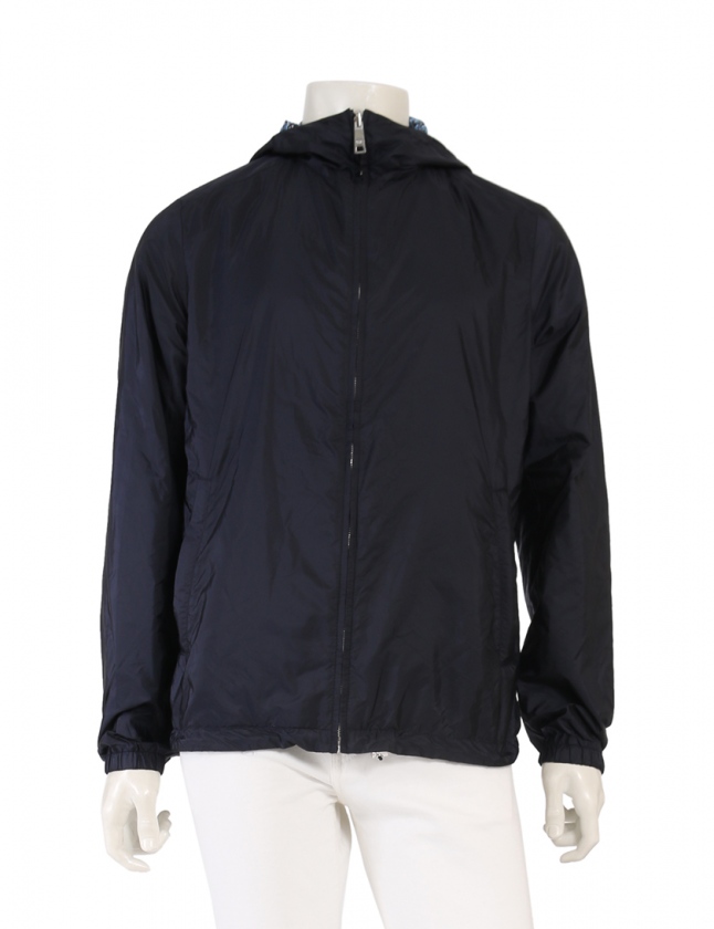 プラダスポーツ PRADA SPORT ブルゾン パーカー 黒 青 52 アウター 