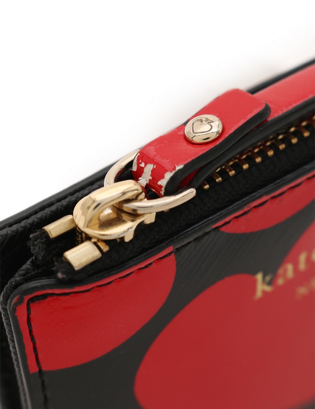 ケイトスペード KATE SPADE 二つ折り財布 赤 黒 小物 エナメル