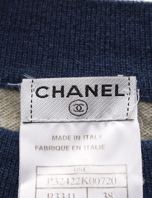 シャネル　CHANEL ニットワンピース　08C  サイズ38 ネイビー シャネルCHANEL ニットワンピース08C サイズ38 ネイビー