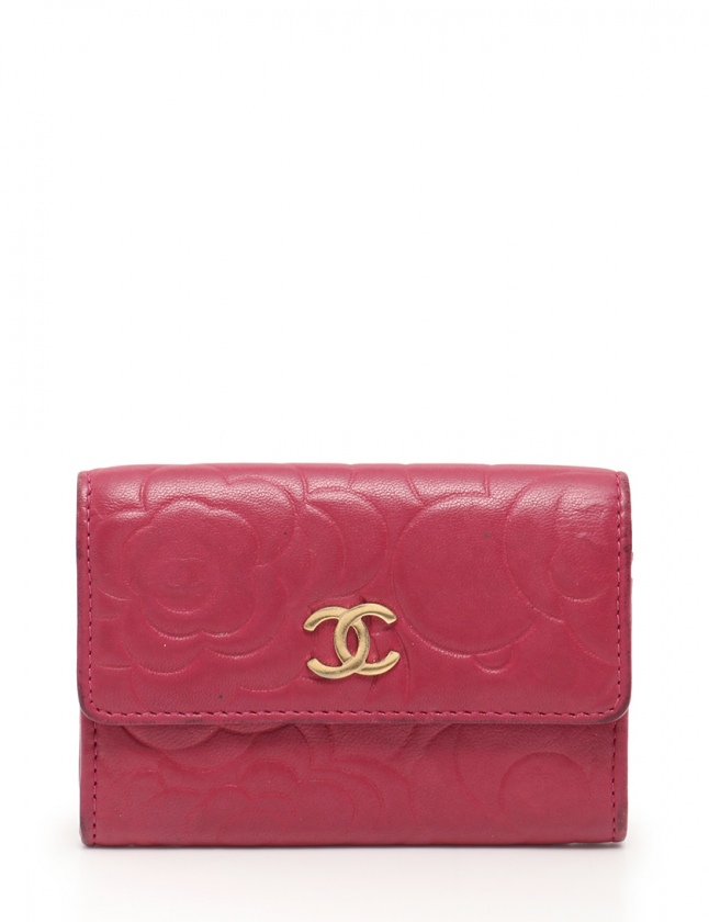 CHANEL シャネル カメリア 赤 名刺入れ CHANEL シャネル カメリア 赤 名刺入れ