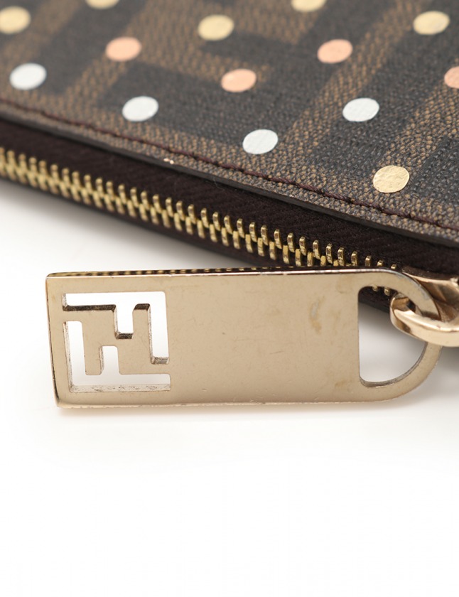フェンディ FENDI コインケース 小銭入れ ズッカ柄 ベージュ ダーク