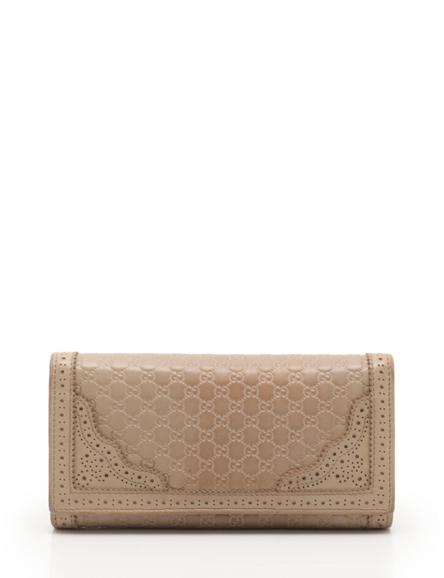 グッチ GUCCI 長財布 マイクログッチシマ ベージュ 小物 レザー 295356 